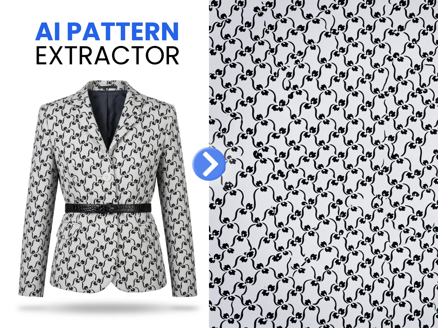 AI Pattern Extractor — seamless tileable repeating floral pattern extracted from fabric by AfterTaken